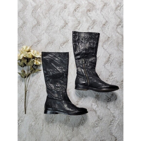 Frye Anna Inside Zip Supple Genuine Leather Worn In Look Boots Size 6.5 - Picture 1 of 13